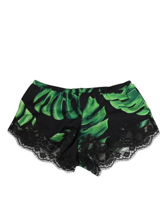 Dolce & Gabbana Black Green Tropical Print Lace Underwear – IT2 | S par Dolce & Gabbana | Disponible sur Sandy Store ByNet