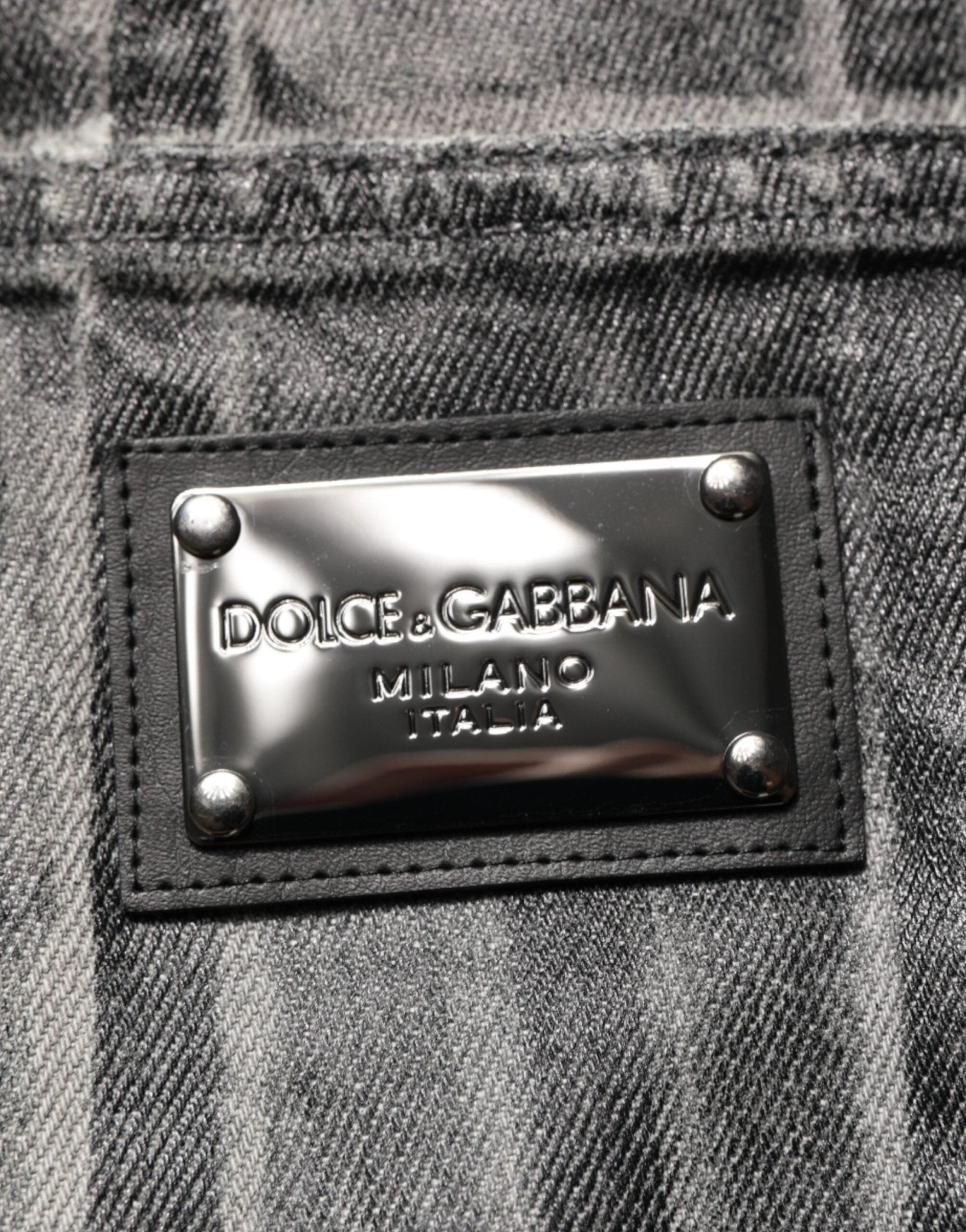 Dolce & Gabbana Black Grey Graphic Print Denim Pants Jeans – IT48 | M par Dolce & Gabbana | Disponible sur Sandy Store ByNet
