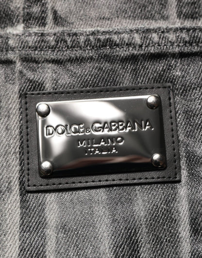 Dolce & Gabbana Black Grey Graphic Print Denim Pants Jeans – IT48 | M par Dolce & Gabbana | Disponible sur Sandy Store ByNet