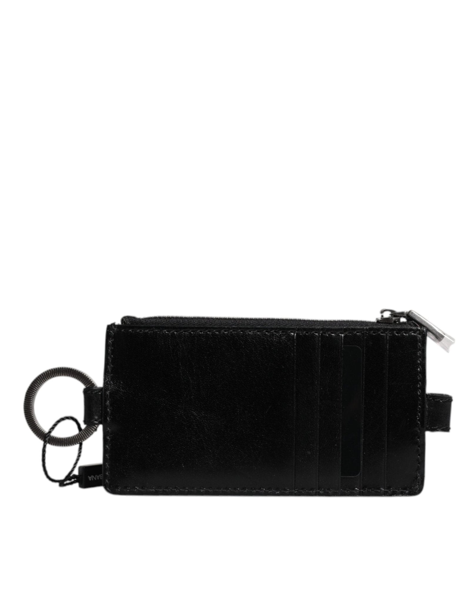 Dolce & Gabbana Black Horse Leather Lanyard Logo Card Holder Wallet – par Dolce & Gabbana | Disponible sur Sandy Store ByNet