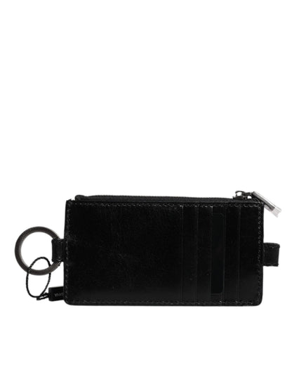 Dolce & Gabbana Black Horse Leather Lanyard Logo Card Holder Wallet – par Dolce & Gabbana | Disponible sur Sandy Store ByNet