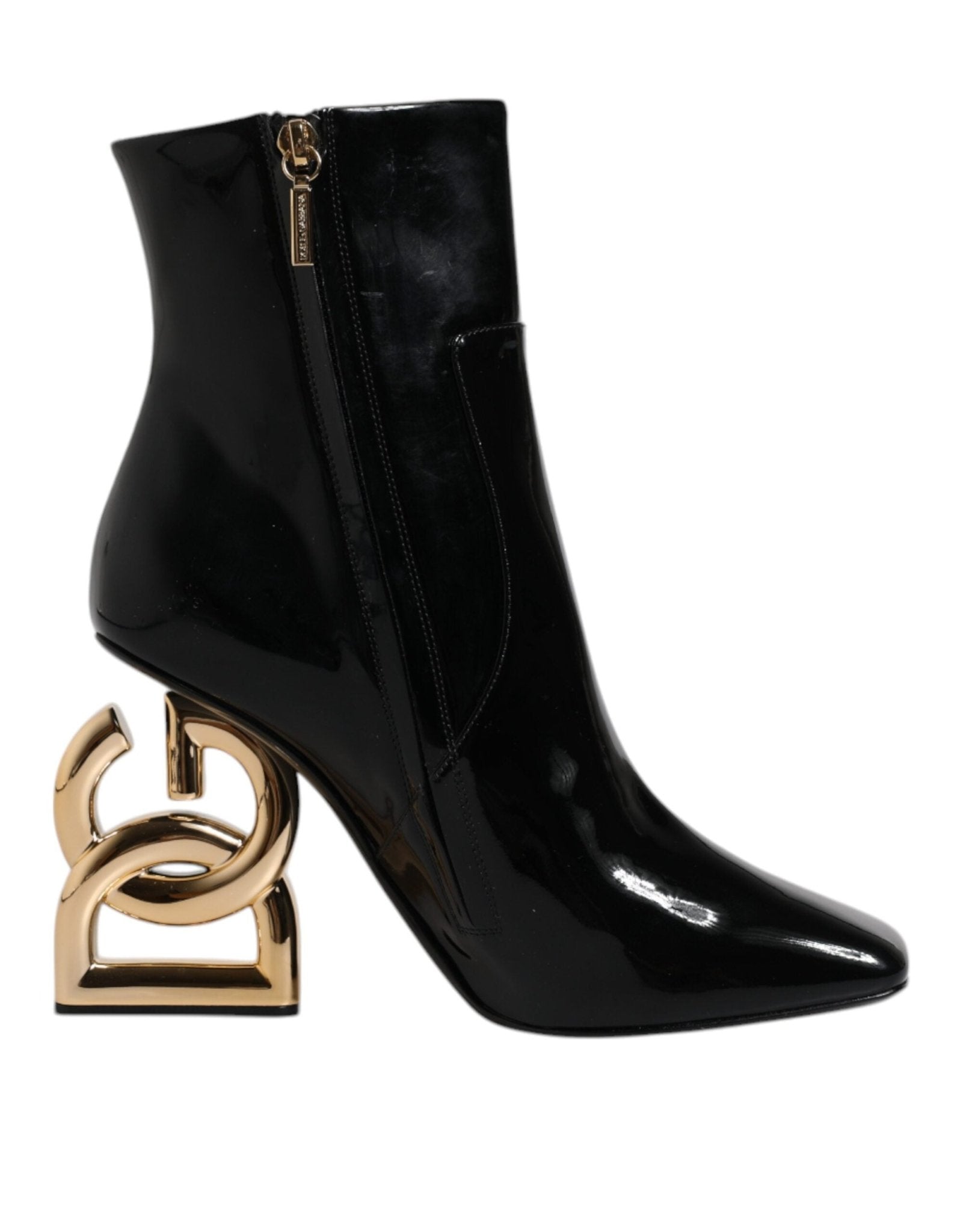 Dolce & Gabbana Black Jackie Leather Mid Calf Boots Shoes - Sandy Store ByNet