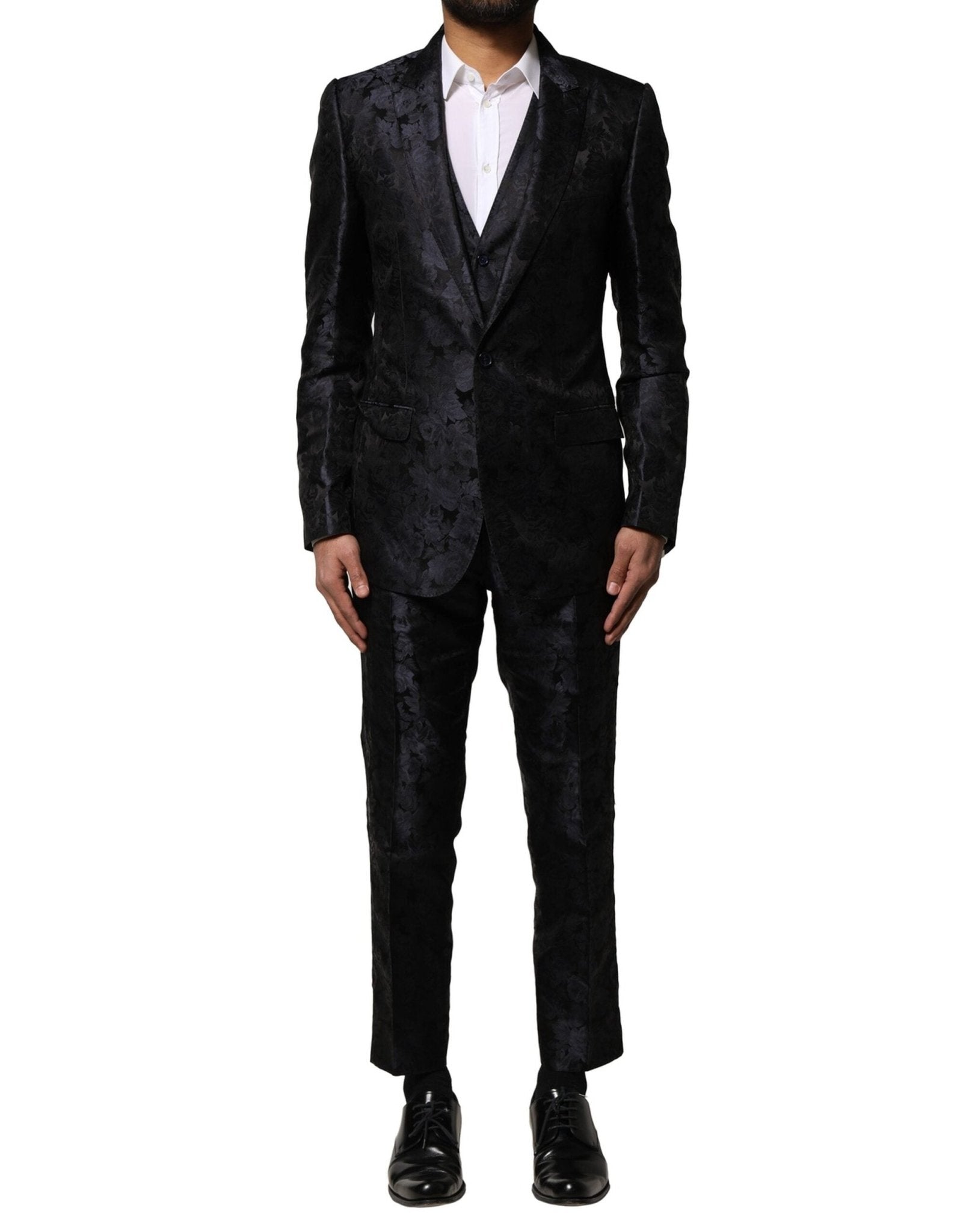 Dolce & Gabbana Black Jacquard 3 Piece Single Breasted Suit – IT46 | S par Dolce & Gabbana | Disponible sur Sandy Store ByNet