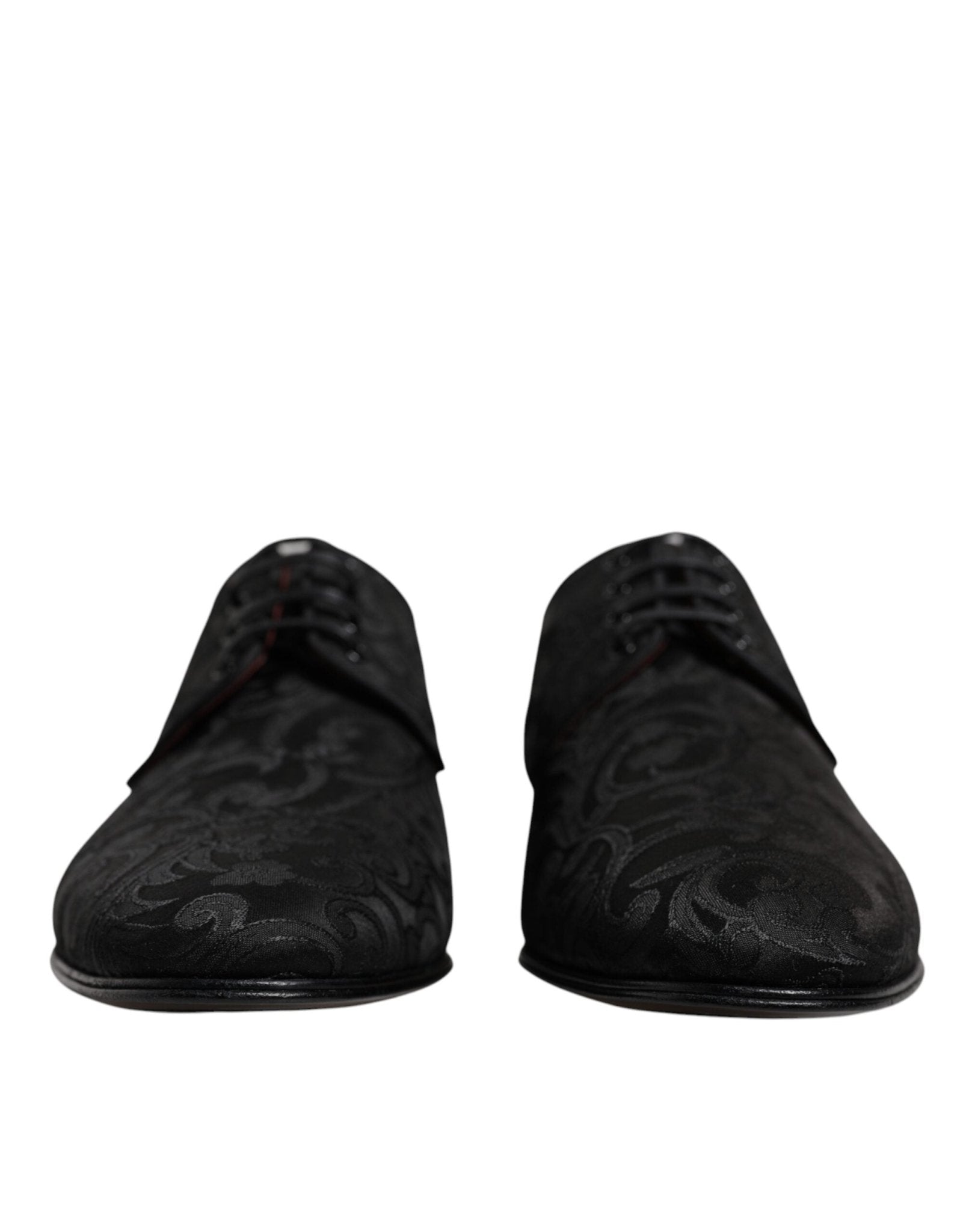 Dolce & Gabbana Black Jacquard Lace Up Derby Dress Shoes - Sandy Store ByNet