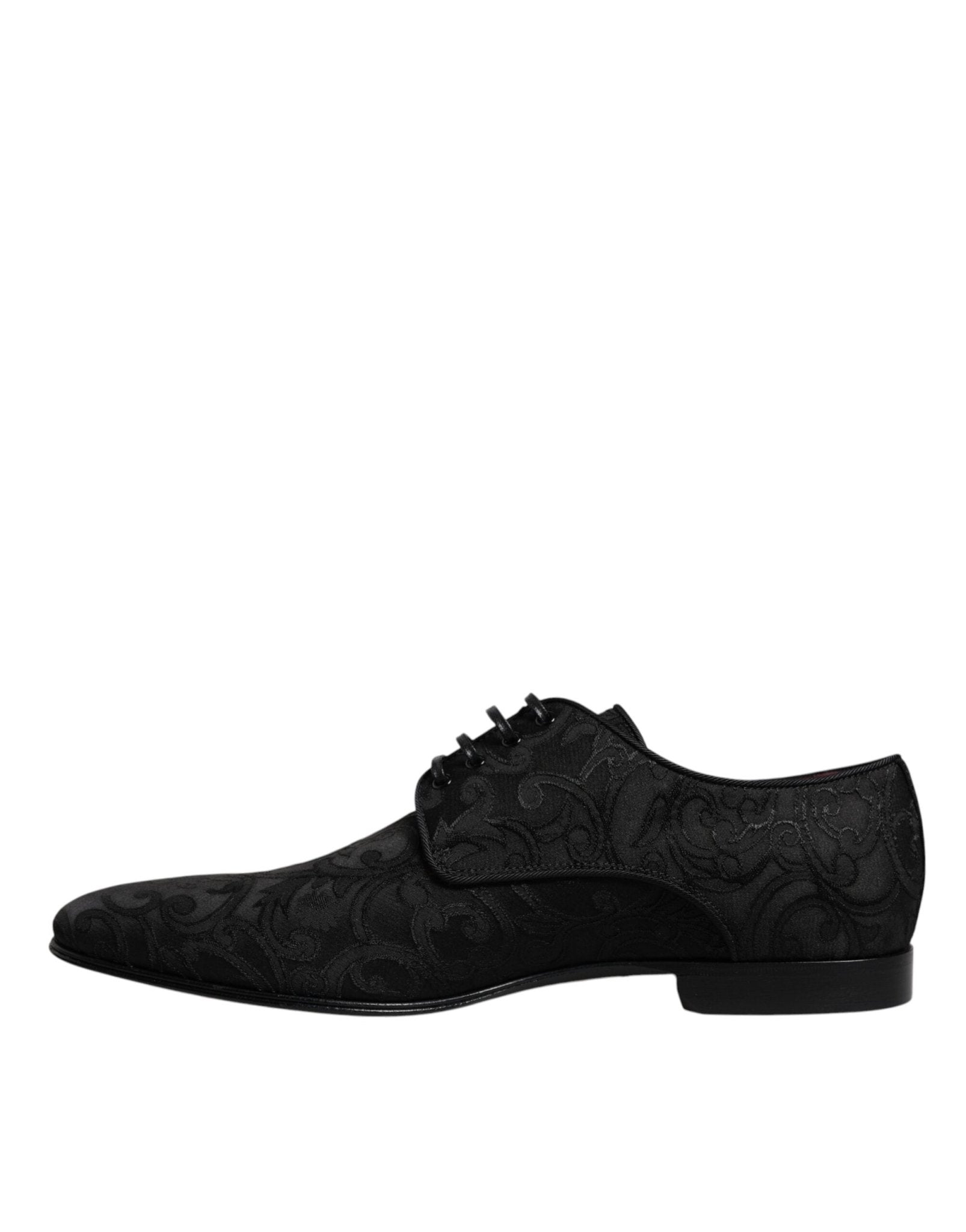 Dolce & Gabbana Black Jacquard Lace Up Derby Dress Shoes - Sandy Store ByNet