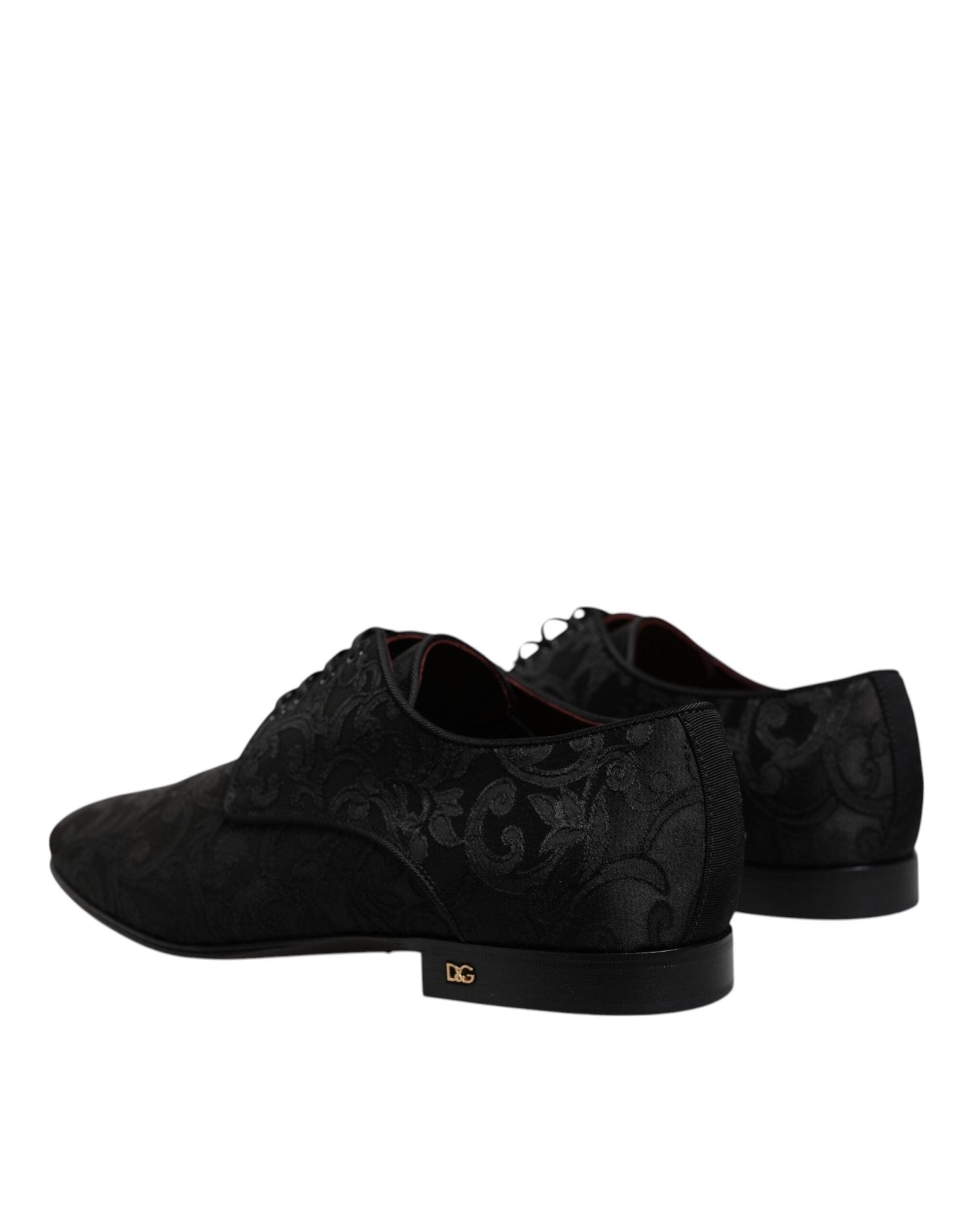 Dolce & Gabbana Black Jacquard Lace Up Derby Dress Shoes - Sandy Store ByNet