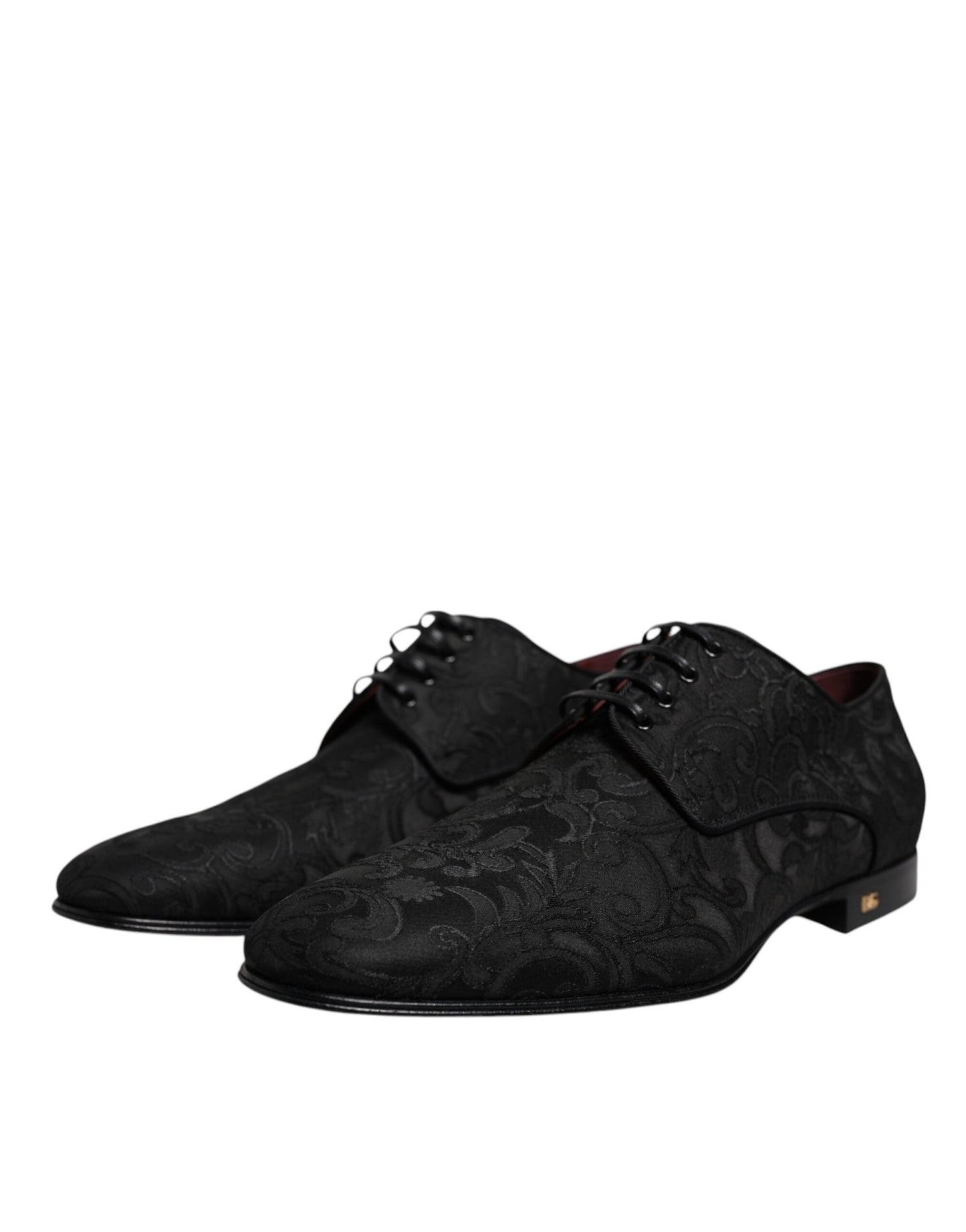 Dolce & Gabbana Black Jacquard Lace Up Derby Dress Shoes - Sandy Store ByNet