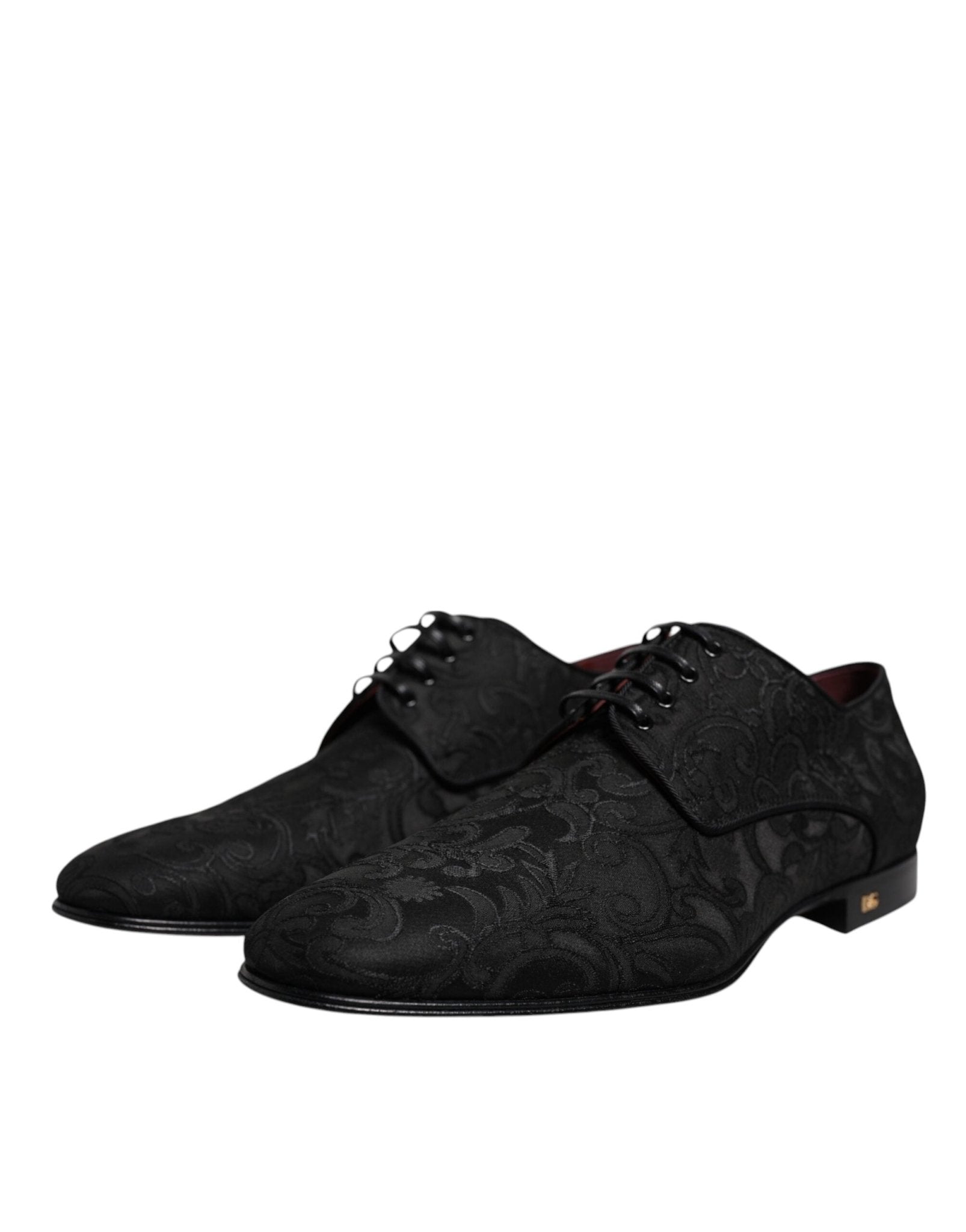 Dolce & Gabbana Black Jacquard Lace Up Derby Dress Shoes - Sandy Store ByNet