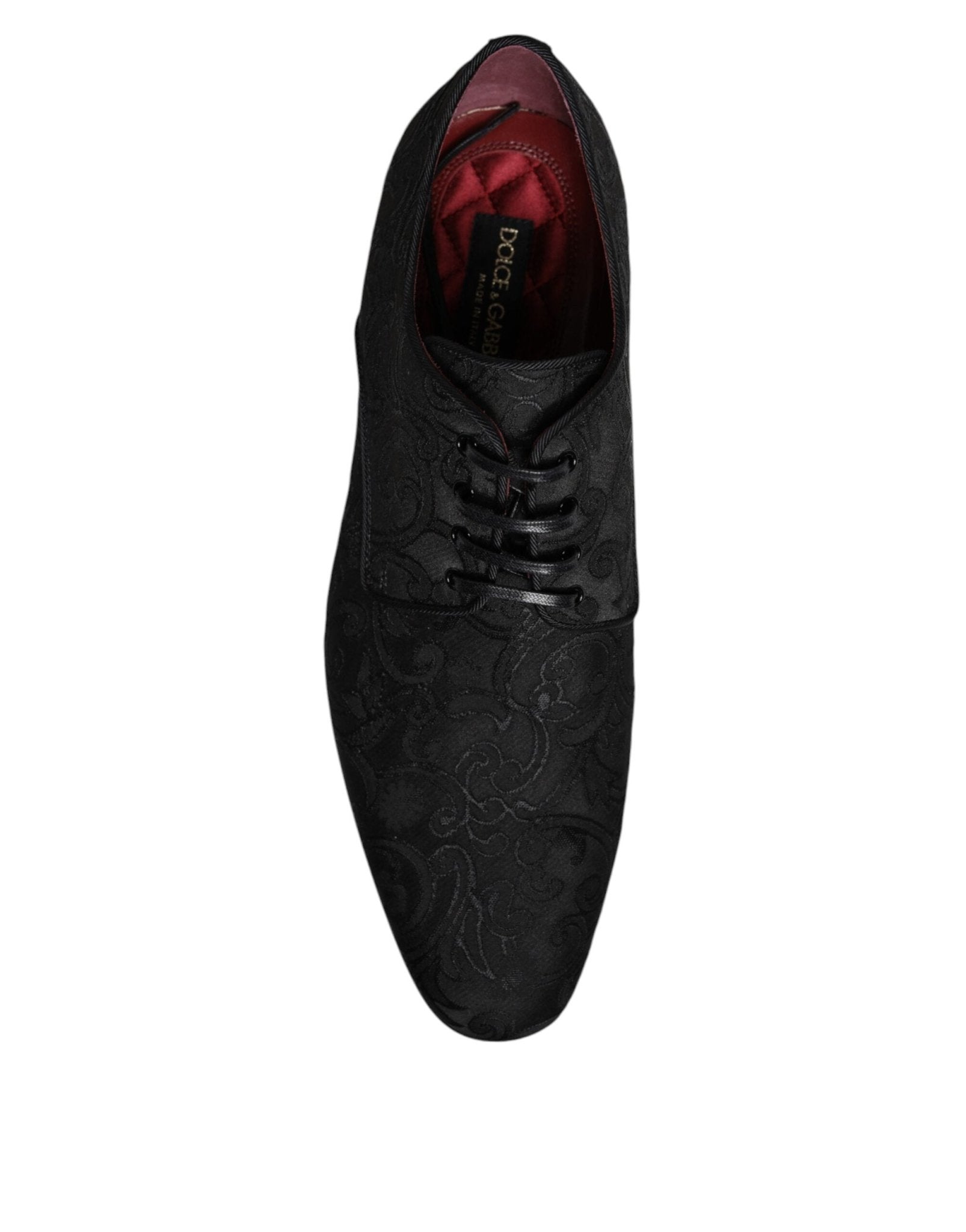Dolce & Gabbana Black Jacquard Lace Up Derby Dress Shoes - Sandy Store ByNet