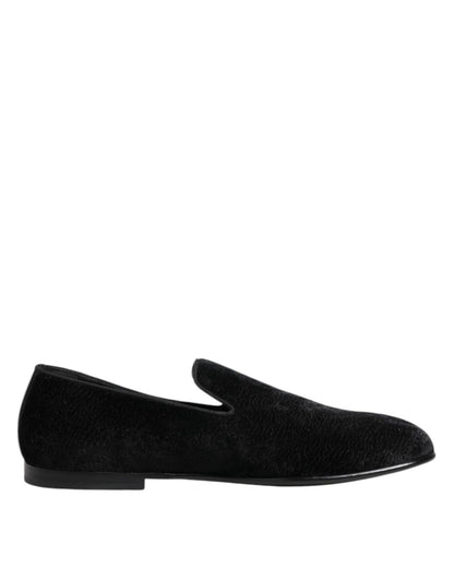 Dolce & Gabbana Black Jacquard Loafers Formal Men Dress Shoes – EU39/US6 par Dolce & Gabbana | Disponible sur Sandy Store ByNet