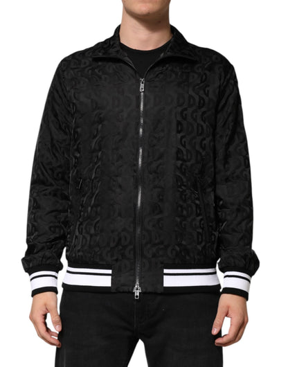 Dolce & Gabbana Black Jacquard Men Full Zip Bomber Sweater – IT52 | XL par Dolce & Gabbana | Disponible sur Sandy Store ByNet