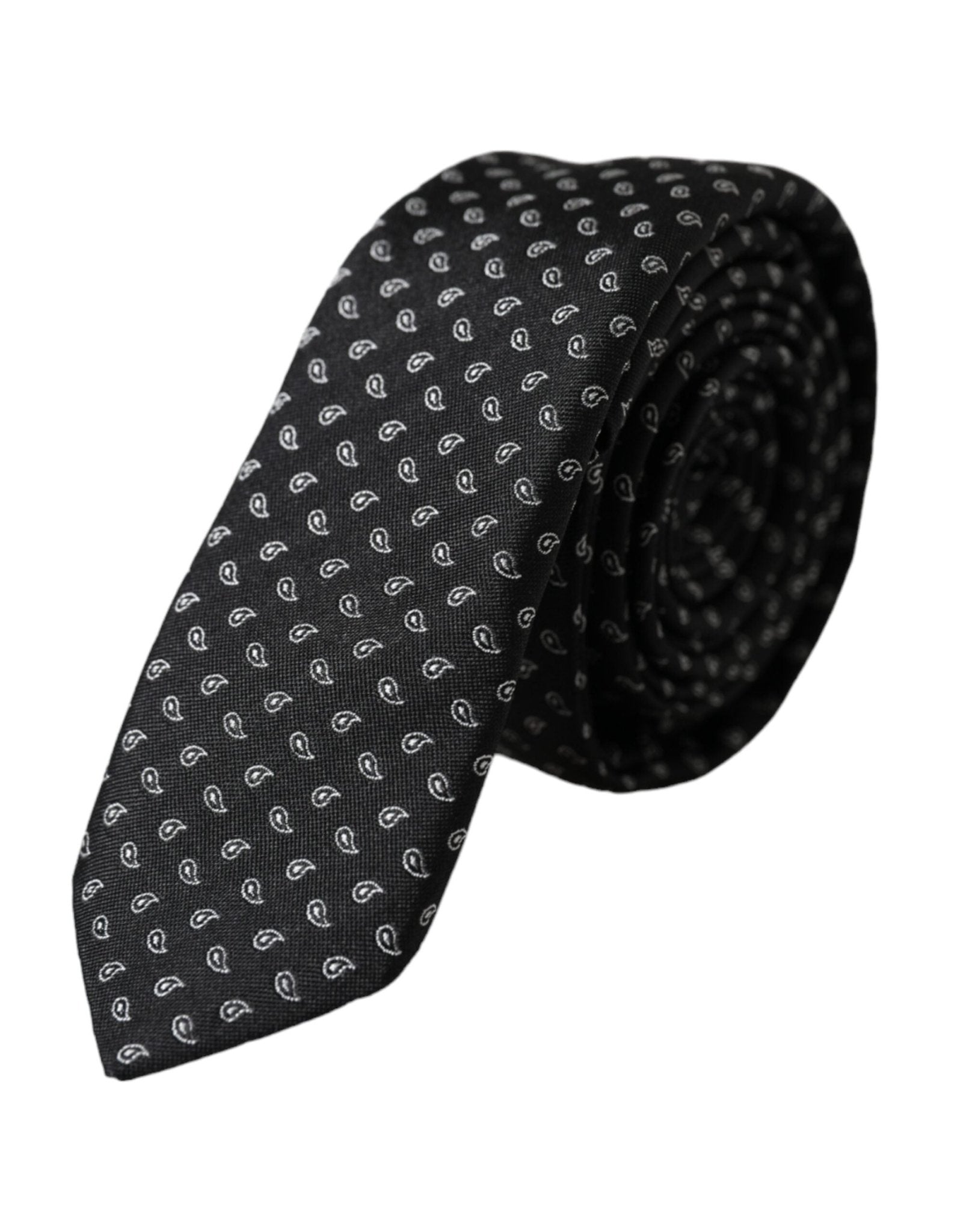Dolce & Gabbana Black Jacquard Patterned Silk Adjustable Men Tie – par Dolce & Gabbana | Disponible sur Sandy Store ByNet