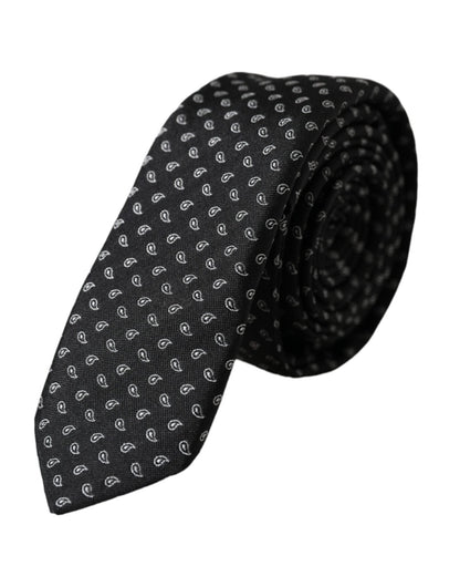 Dolce & Gabbana Black Jacquard Patterned Silk Adjustable Men Tie – par Dolce & Gabbana | Disponible sur Sandy Store ByNet