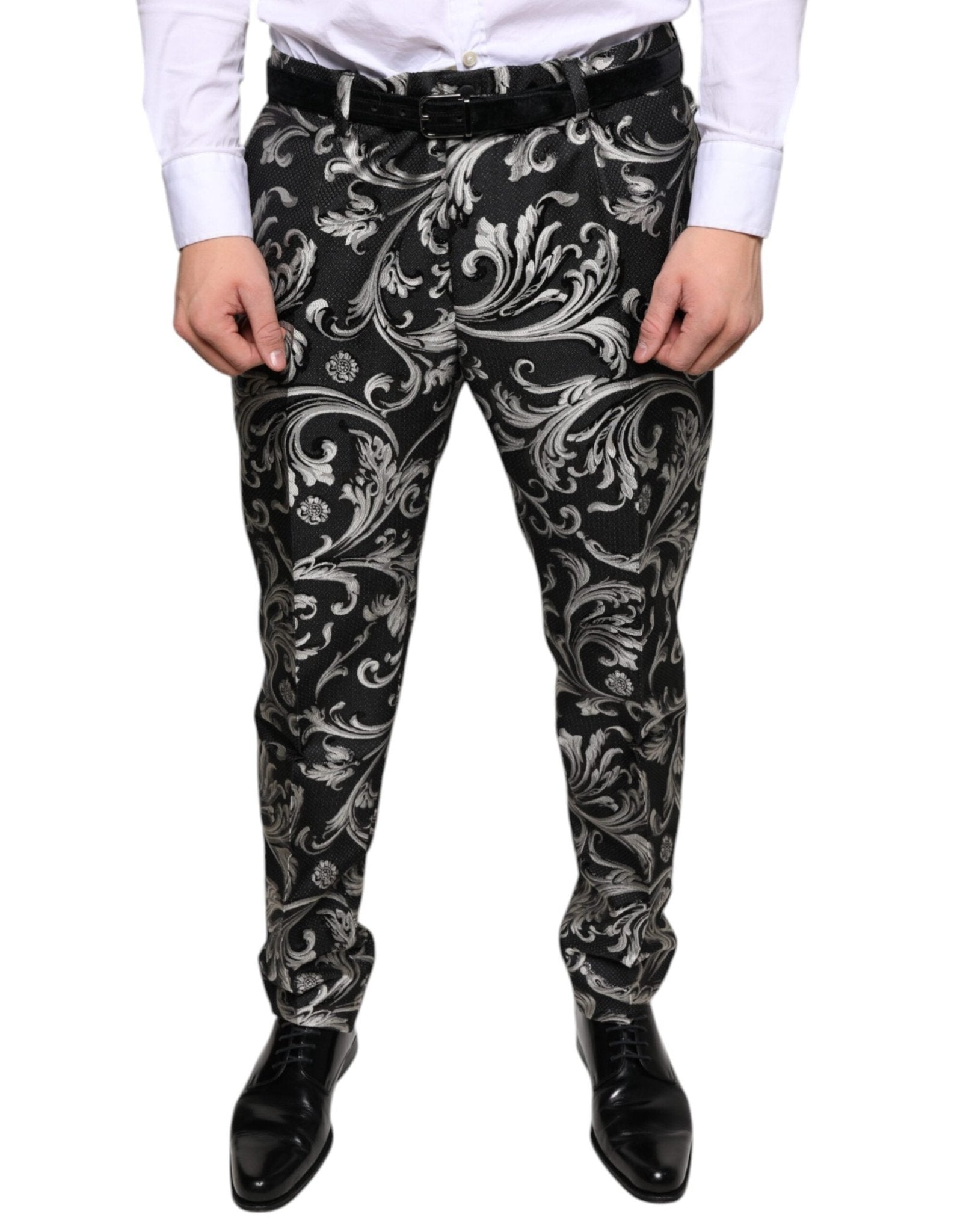 Dolce & Gabbana Black Jacquard Skinny Dress Pants – IT46 | S par Dolce & Gabbana | Disponible sur Sandy Store ByNet