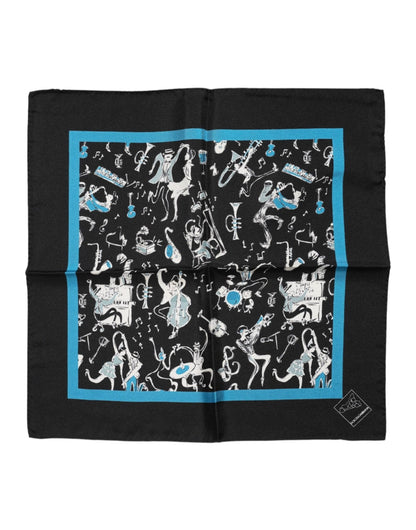 Dolce & Gabbana Black Jazz Club Silk Square Men Foulard Scarf – par Dolce & Gabbana | Disponible sur Sandy Store ByNet