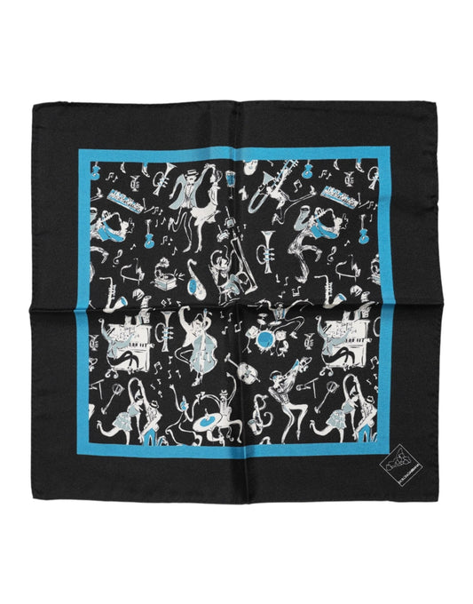 Dolce & Gabbana Black Jazz Club Silk Square Men Foulard Scarf – par Dolce & Gabbana | Disponible sur Sandy Store ByNet