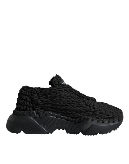 Dolce & Gabbana Black Knitted Daymaster Sneakers Shoes – EU38/US7.5 par Dolce & Gabbana | Disponible sur Sandy Store ByNet