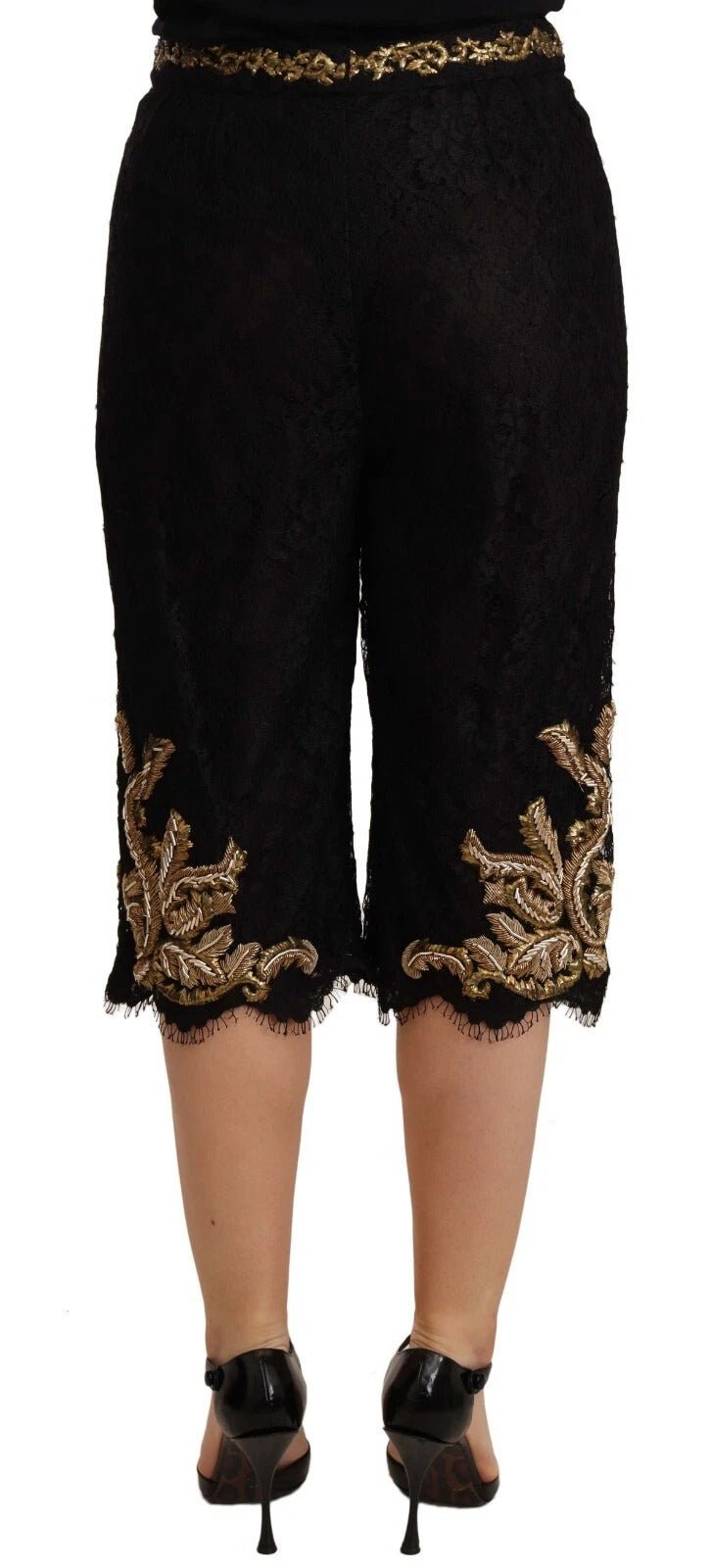 Dolce & Gabbana Black Lace Gold Baroque SPECIAL PIECE Shorts – IT40|S par Dolce & Gabbana | Disponible sur Sandy Store ByNet