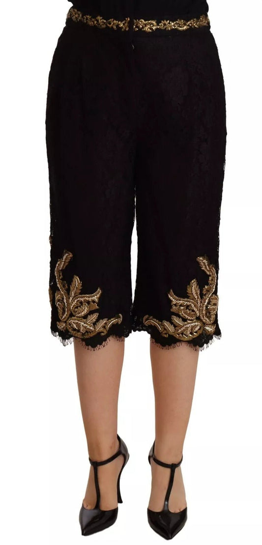 Dolce & Gabbana Black Lace Gold Baroque SPECIAL PIECE Shorts – IT40|S par Dolce & Gabbana | Disponible sur Sandy Store ByNet