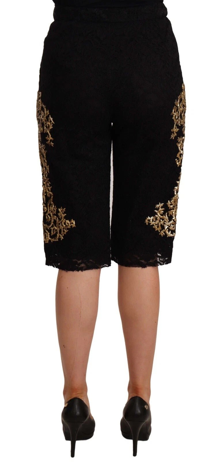 Dolce & Gabbana Black Lace Gold Baroque SPECIAL PIECE Shorts – IT40|S par Dolce & Gabbana | Disponible sur Sandy Store ByNet