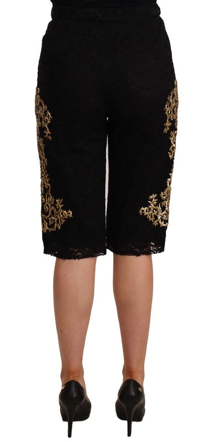 Dolce & Gabbana Black Lace Gold Baroque SPECIAL PIECE Shorts – IT40|S par Dolce & Gabbana | Disponible sur Sandy Store ByNet