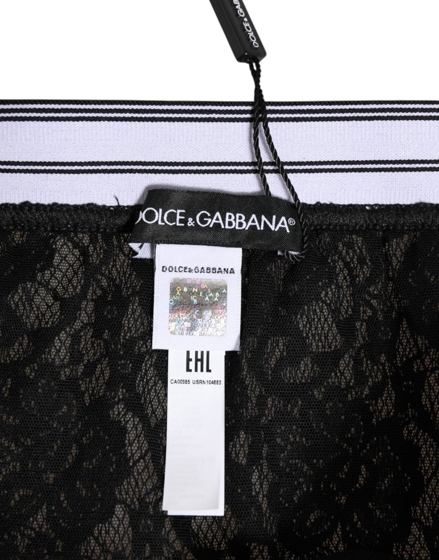 Dolce & Gabbana Black Lace Nylon High Waist Panty Underwear – IT4 | L par Dolce & Gabbana | Disponible sur Sandy Store ByNet