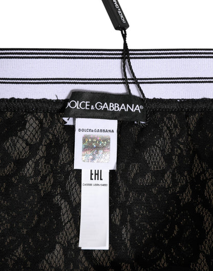 Dolce & Gabbana Black Lace Nylon High Waist Panty Underwear – IT4 | L par Dolce & Gabbana | Disponible sur Sandy Store ByNet