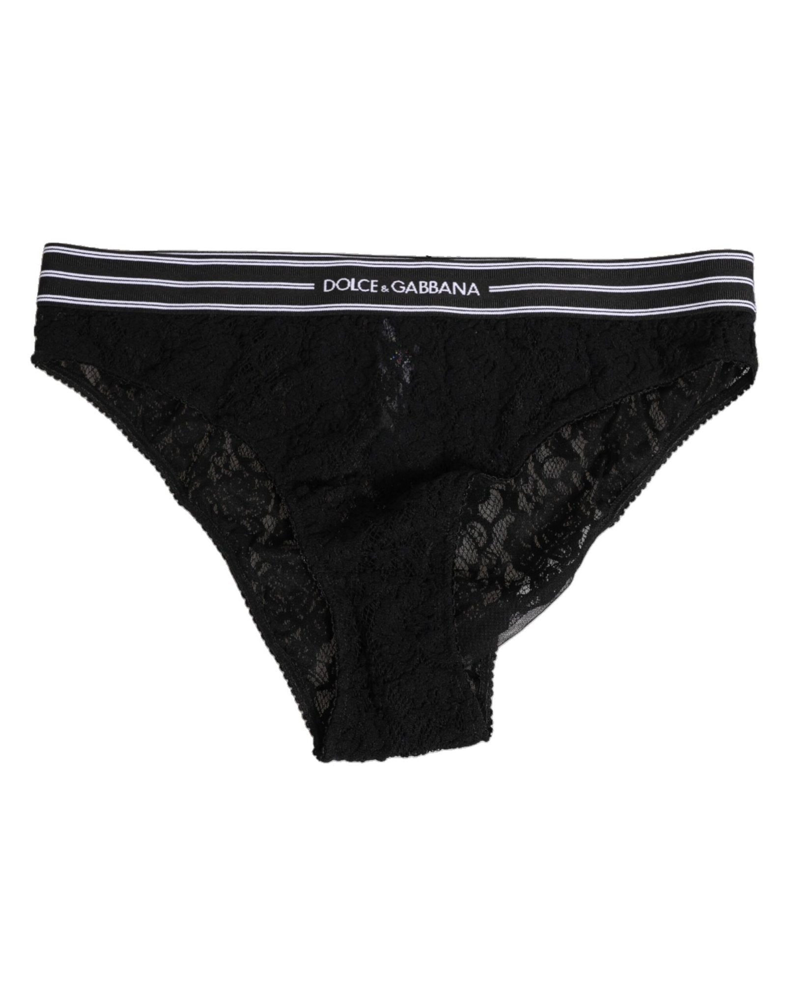 Dolce & Gabbana Black Lace Nylon High Waist Panty Underwear – IT4 | L par Dolce & Gabbana | Disponible sur Sandy Store ByNet
