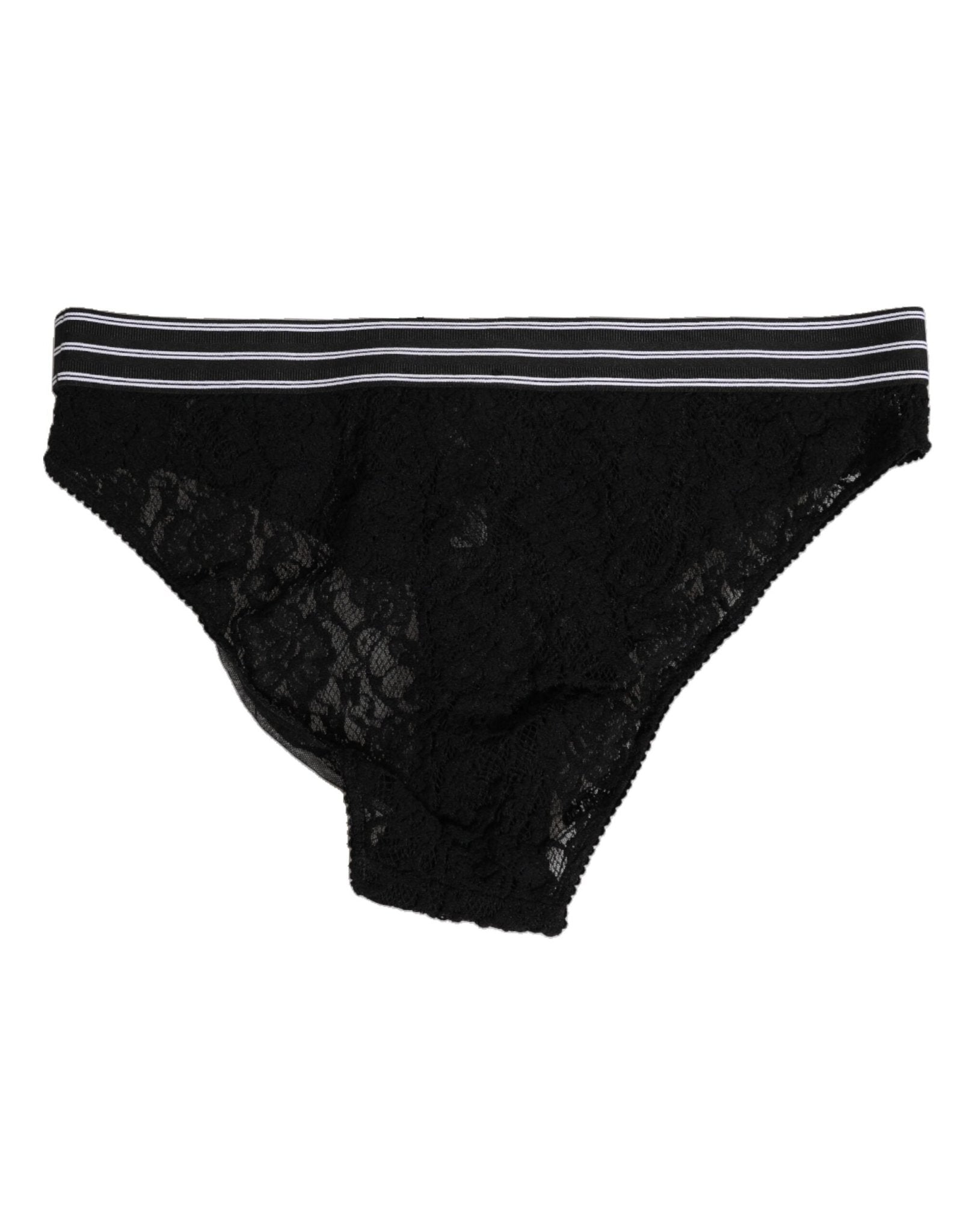 Dolce & Gabbana Black Lace Nylon High Waist Panty Underwear – IT4 | L par Dolce & Gabbana | Disponible sur Sandy Store ByNet