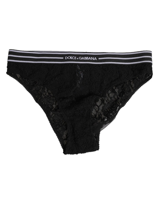Dolce & Gabbana Black Lace Nylon High Waist Panty Underwear – IT4 | L par Dolce & Gabbana | Disponible sur Sandy Store ByNet