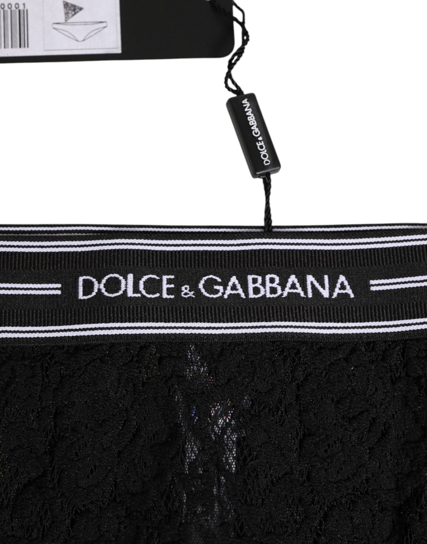 Dolce & Gabbana Black Lace Nylon High Waist Panty Underwear – IT4 | L par Dolce & Gabbana | Disponible sur Sandy Store ByNet