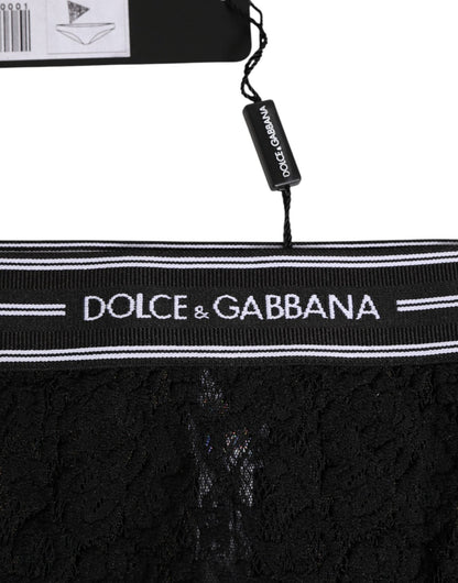 Dolce & Gabbana Black Lace Nylon High Waist Panty Underwear – IT4 | L par Dolce & Gabbana | Disponible sur Sandy Store ByNet