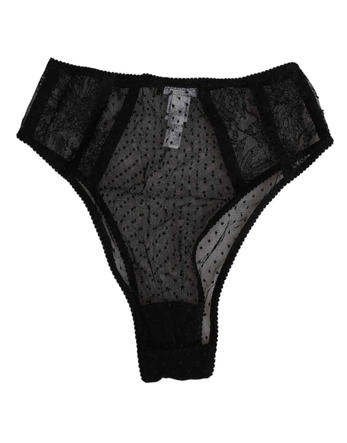 Dolce & Gabbana Black Lace Polka Dot Mesh High Waist Underwear – IT2 | S par Dolce & Gabbana | Disponible sur Sandy Store ByNet