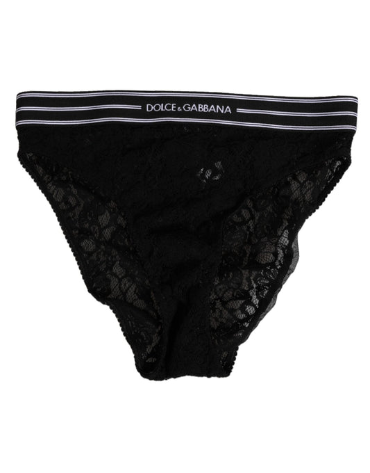 Dolce & Gabbana Black Lace Slip Brief Logo Waistband Underwear – IT1 | XS par Dolce & Gabbana | Disponible sur Sandy Store ByNet