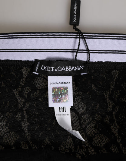 Dolce & Gabbana Black Lace Slip Brief Logo Waistband Underwear – IT1 | XS par Dolce & Gabbana | Disponible sur Sandy Store ByNet