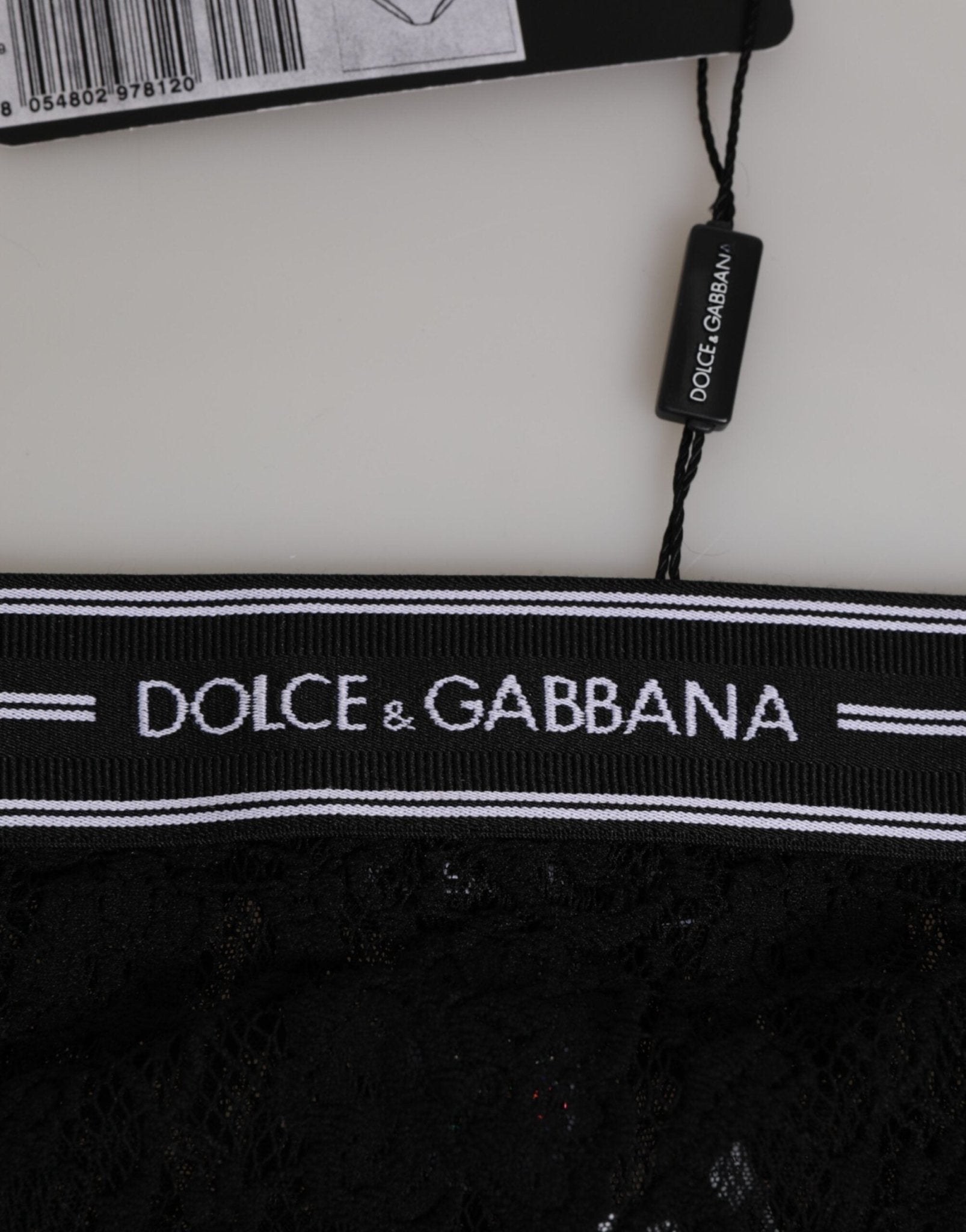 Dolce & Gabbana Black Lace Slip Brief Logo Waistband Underwear – IT1 | XS par Dolce & Gabbana | Disponible sur Sandy Store ByNet