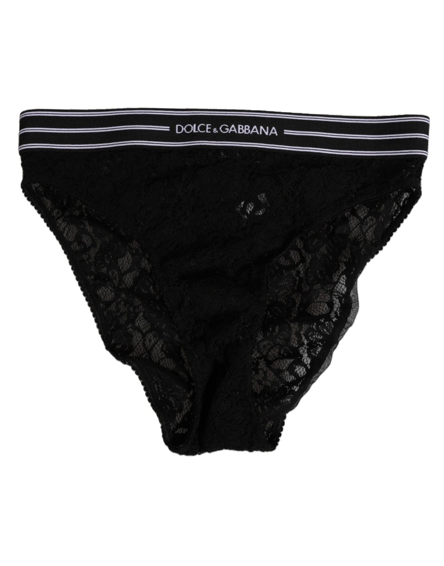 Dolce & Gabbana Black Lace Slip Brief Logo Waistband Underwear – IT1 | XS par Dolce & Gabbana | Disponible sur Sandy Store ByNet