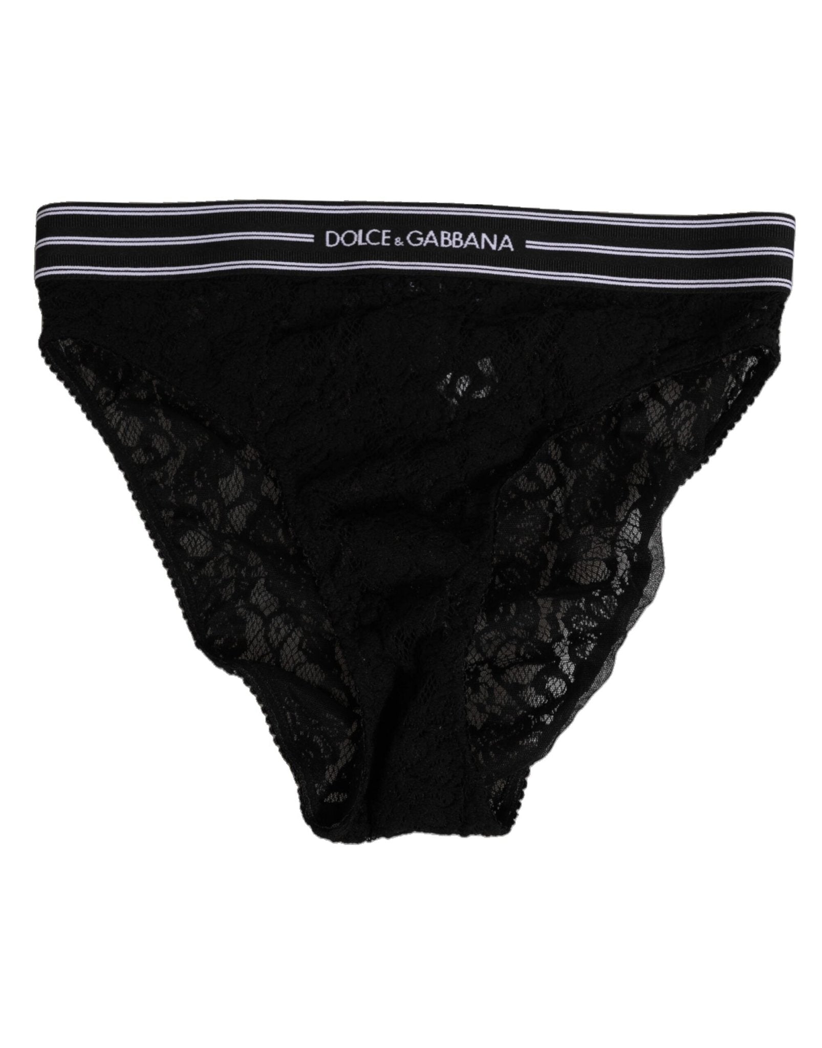 Dolce & Gabbana Black Lace Slip Brief Logo Waistband Underwear – IT1 | XS par Dolce & Gabbana | Disponible sur Sandy Store ByNet