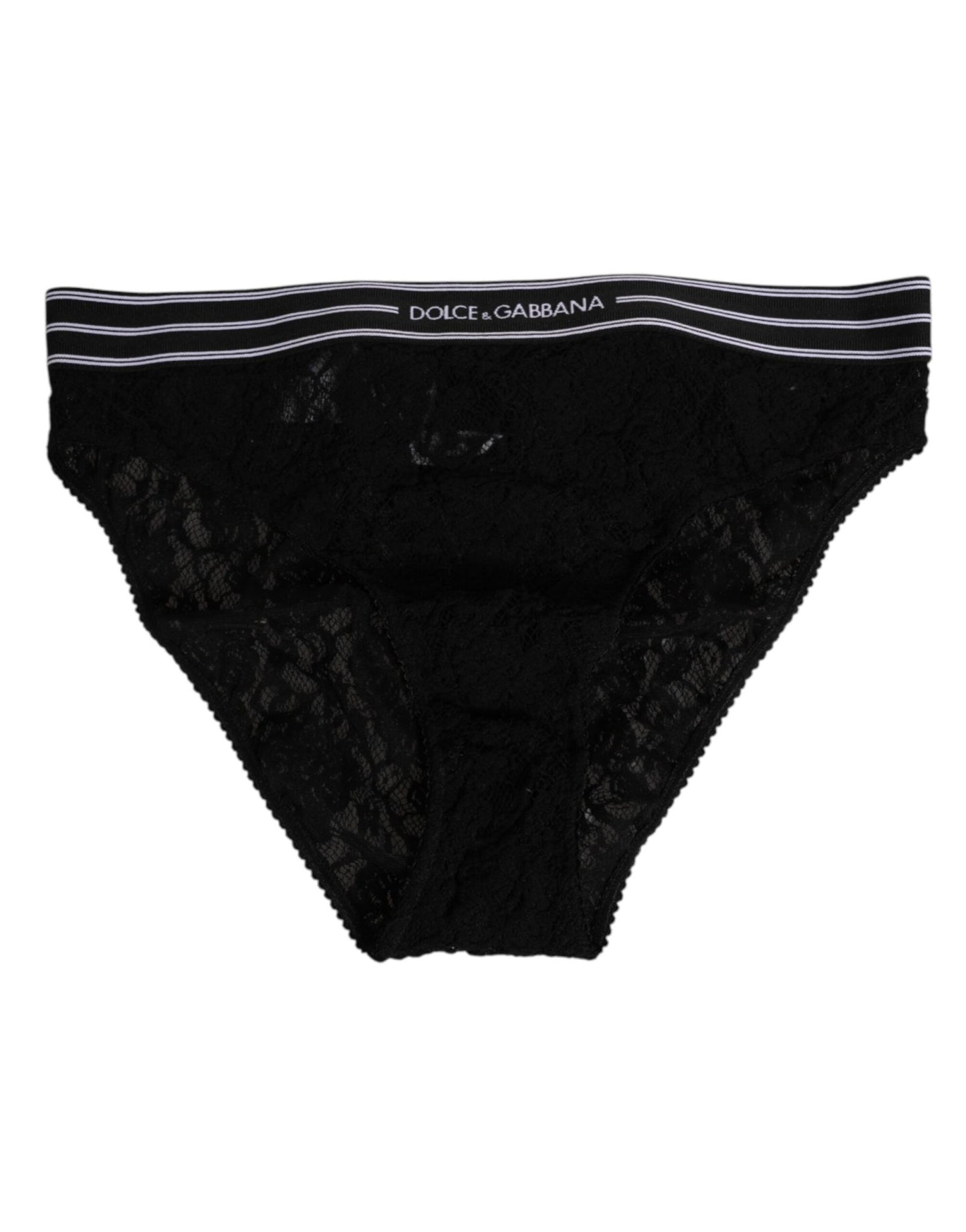 Dolce & Gabbana Black Lace Slip Brief Logo Waistband Underwear – IT4 | L par Dolce & Gabbana | Disponible sur Sandy Store ByNet