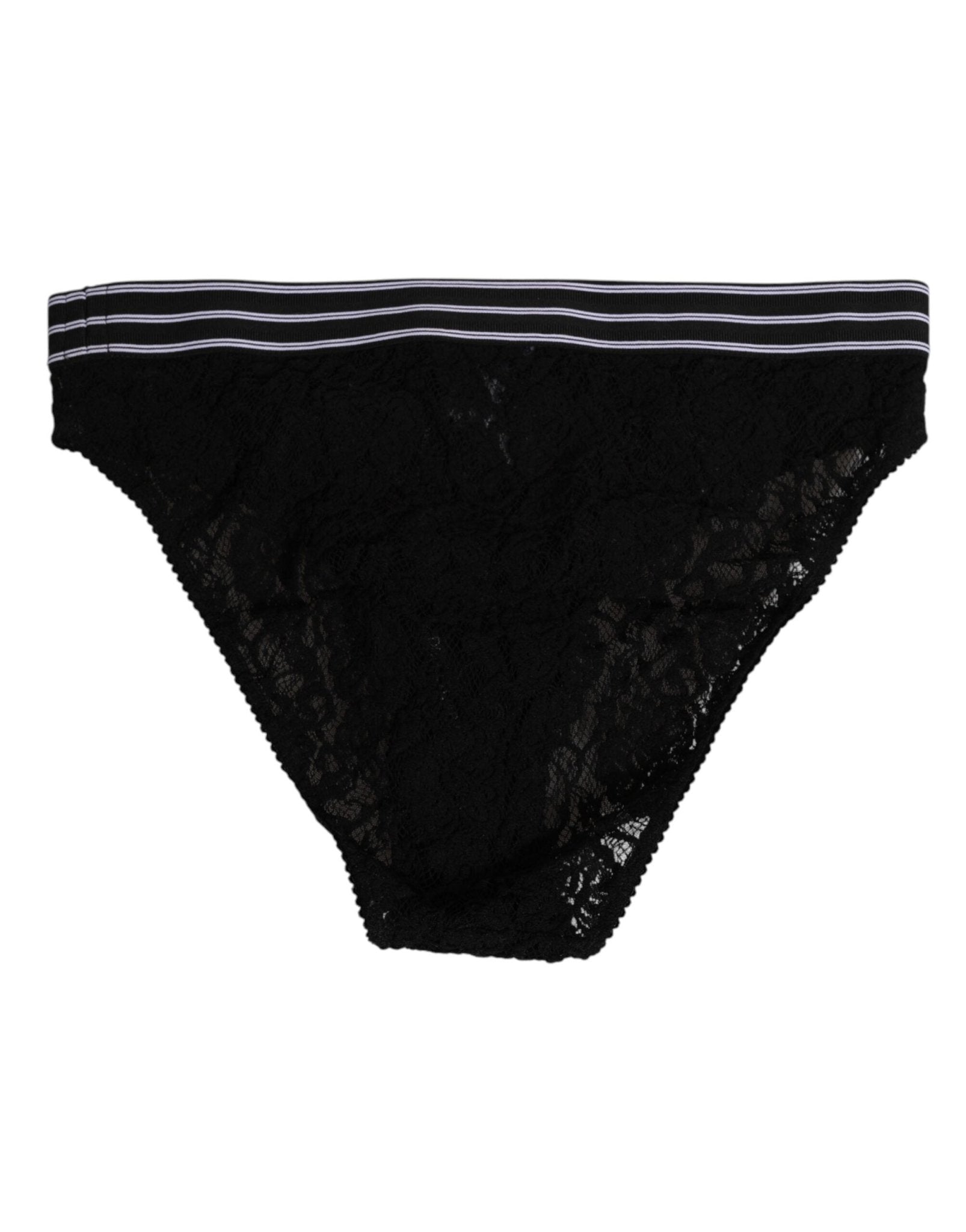Dolce & Gabbana Black Lace Slip Brief Logo Waistband Underwear – IT4 | L par Dolce & Gabbana | Disponible sur Sandy Store ByNet
