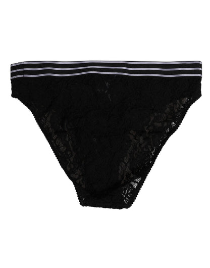 Dolce & Gabbana Black Lace Slip Brief Logo Waistband Underwear – IT4 | L par Dolce & Gabbana | Disponible sur Sandy Store ByNet