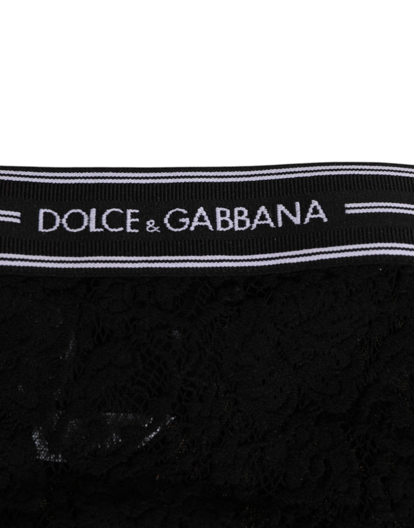 Dolce & Gabbana Black Lace Slip Brief Logo Waistband Underwear – IT4 | L par Dolce & Gabbana | Disponible sur Sandy Store ByNet