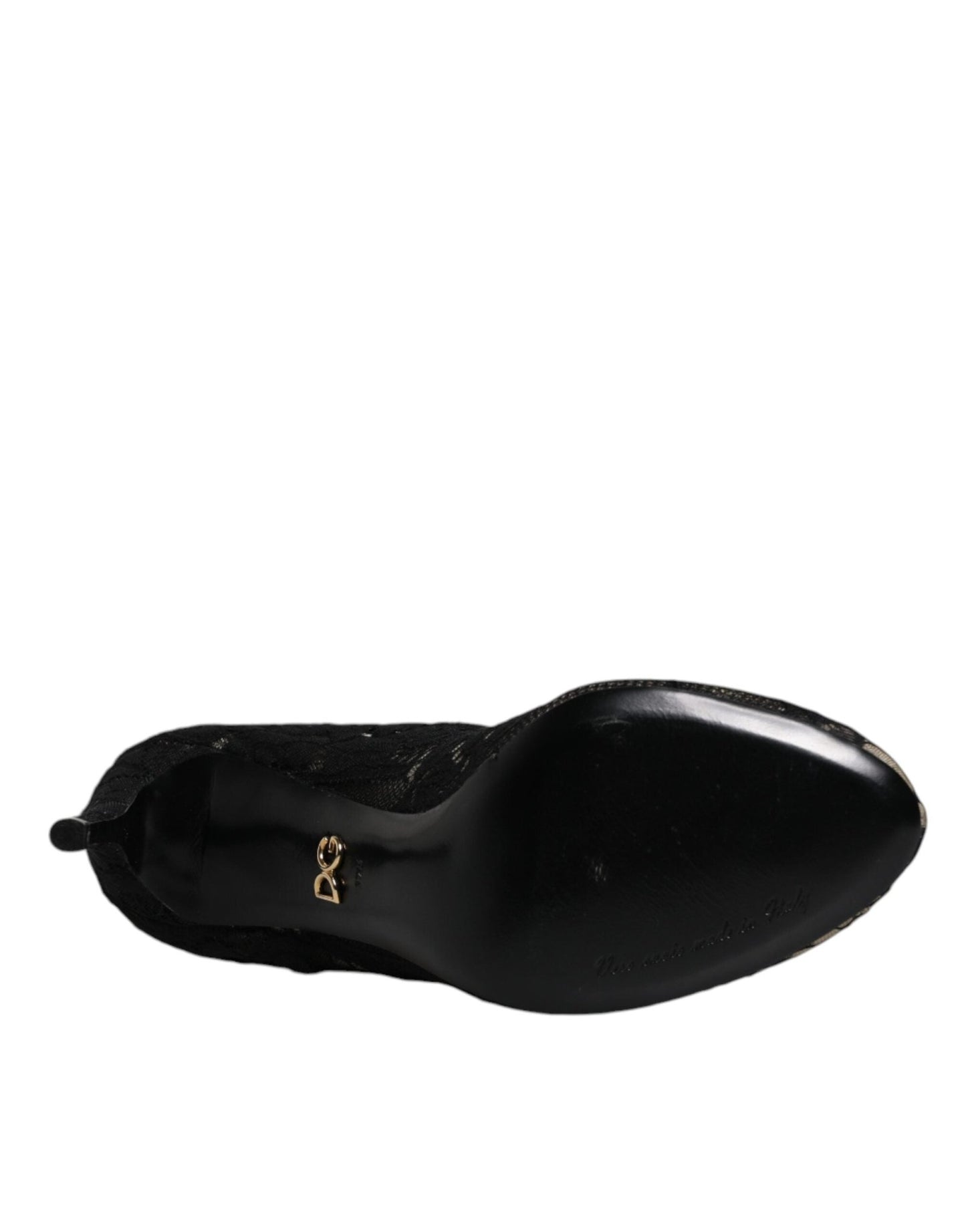 Dolce & Gabbana Black Lace Stretch Heels Mid Calf Boots Shoes – EU37.5/US7 par Dolce & Gabbana | Disponible sur Sandy Store ByNet