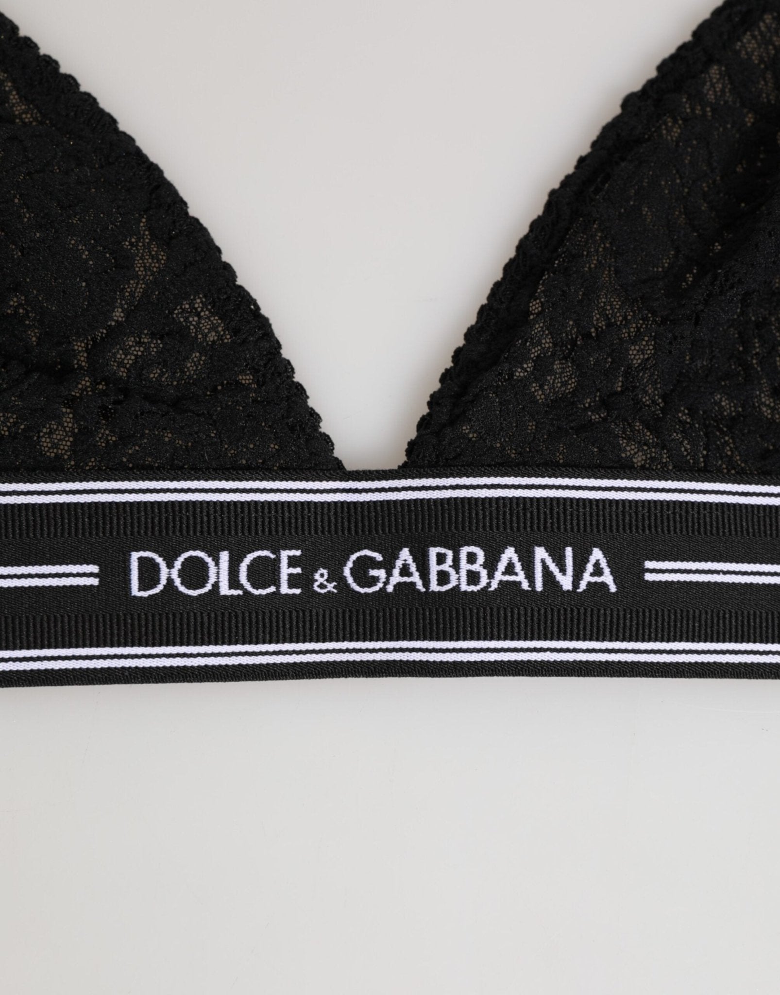 Dolce & Gabbana Black Lace Triangle Bralette Wireless Underwear – IT2 | S par Dolce & Gabbana | Disponible sur Sandy Store ByNet