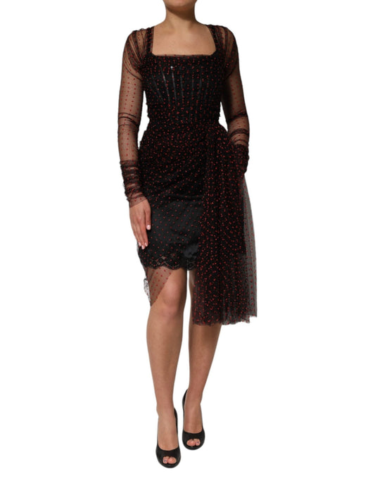 Dolce & Gabbana Black Lace Trim Long Sleeve Sheath Mini Dress – IT40|S par Dolce & Gabbana | Disponible sur Sandy Store ByNet