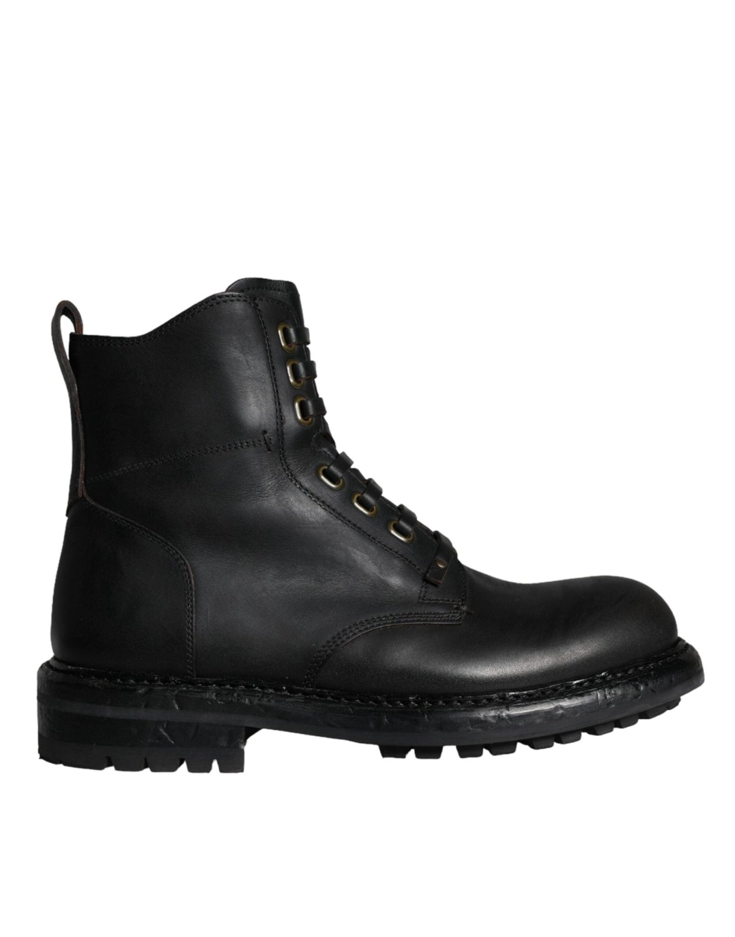 Dolce & Gabbana Black Lace Up Mid Calf Boots Men Shoes – EU40/US7 par Dolce & Gabbana | Disponible sur Sandy Store ByNet