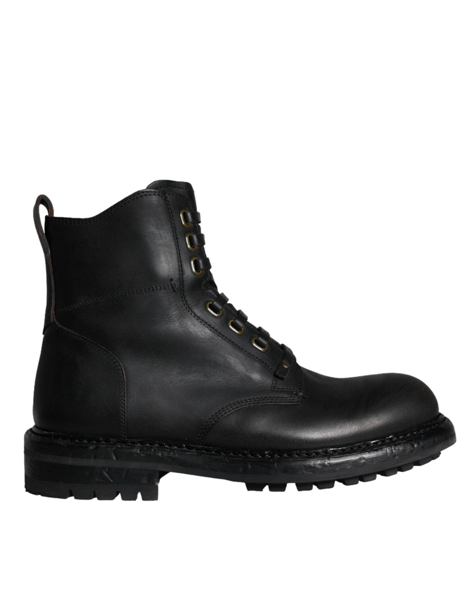 Dolce & Gabbana Black Lace Up Mid Calf Boots Men Shoes – EU40/US7 par Dolce & Gabbana | Disponible sur Sandy Store ByNet