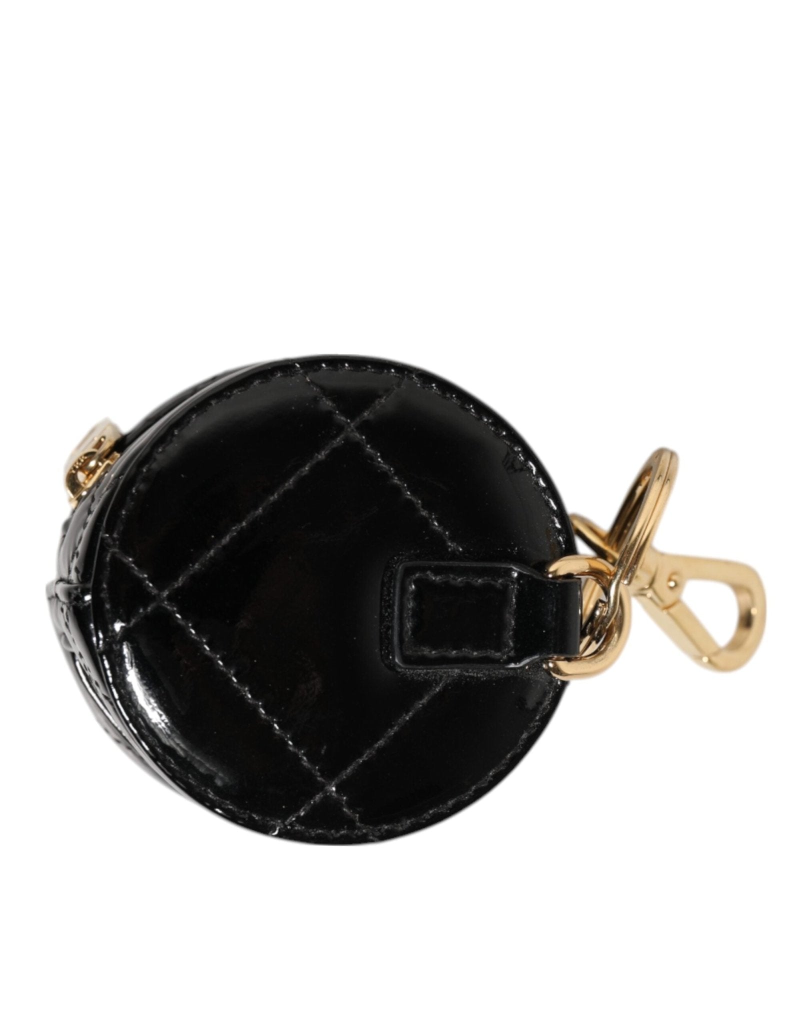 Dolce & Gabbana Black Lamb Leather DG Crystal Logo Round Coin Purse Wallet – par Dolce & Gabbana | Disponible sur Sandy Store ByNet