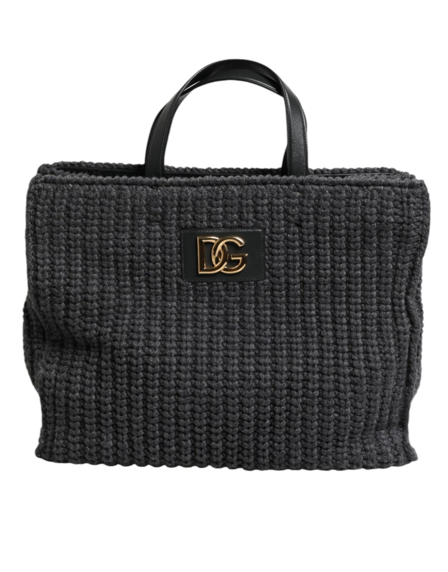 Dolce & Gabbana Black Large Knitted Crochet Shoulder Shopper DG Logo Bag – par Dolce & Gabbana | Disponible sur Sandy Store ByNet