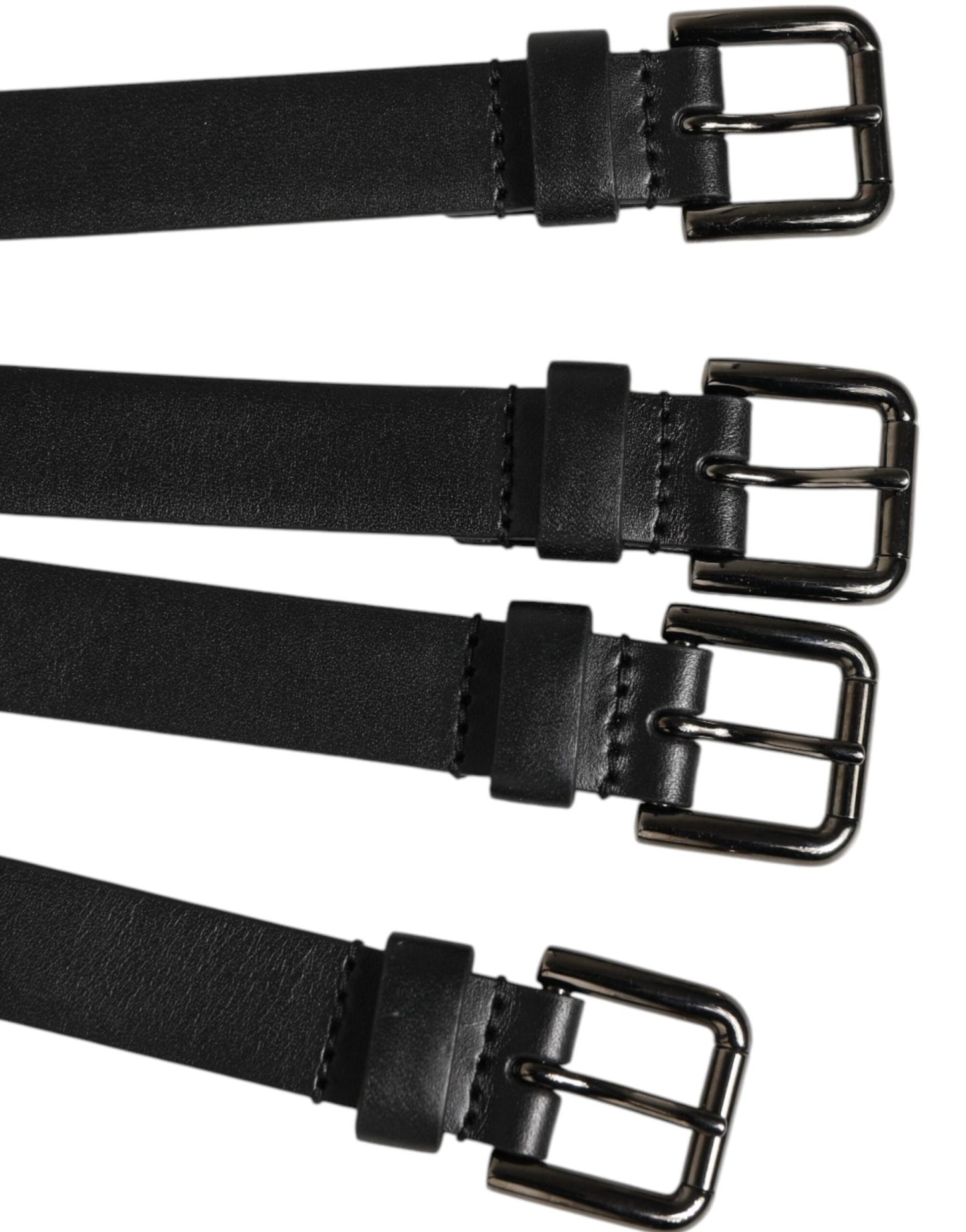 Dolce & Gabbana Black Leather 4 - Strap Metal Multi - Buckle Belt – 90 cm / 36 Inches par Dolce & Gabbana | Disponible sur Sandy Store ByNet